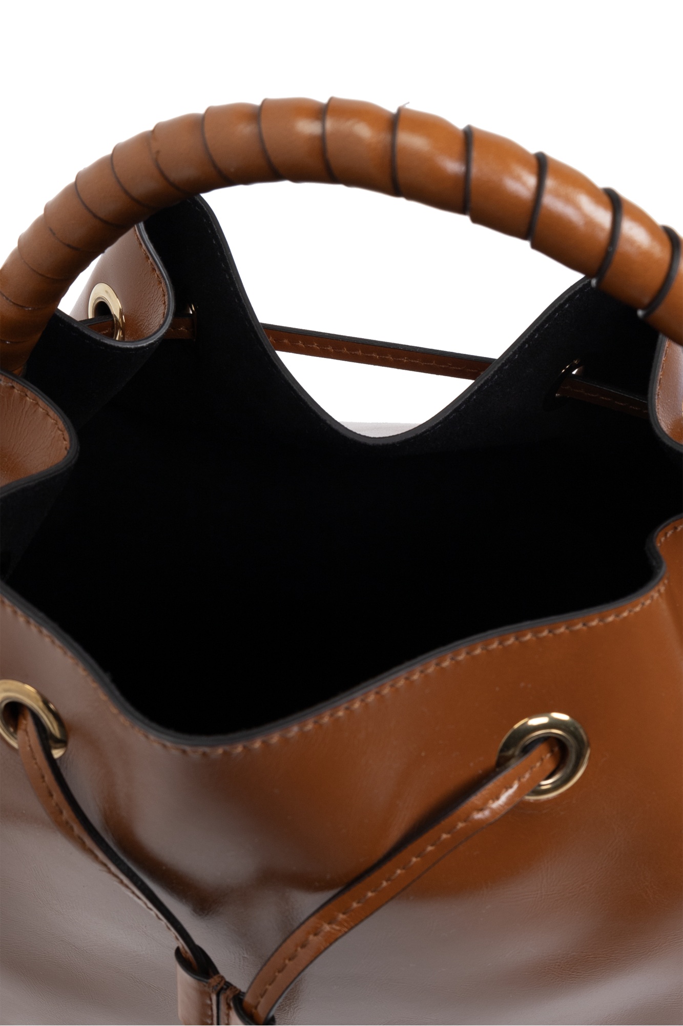 Chloé Leather Bucket Bag In Brown