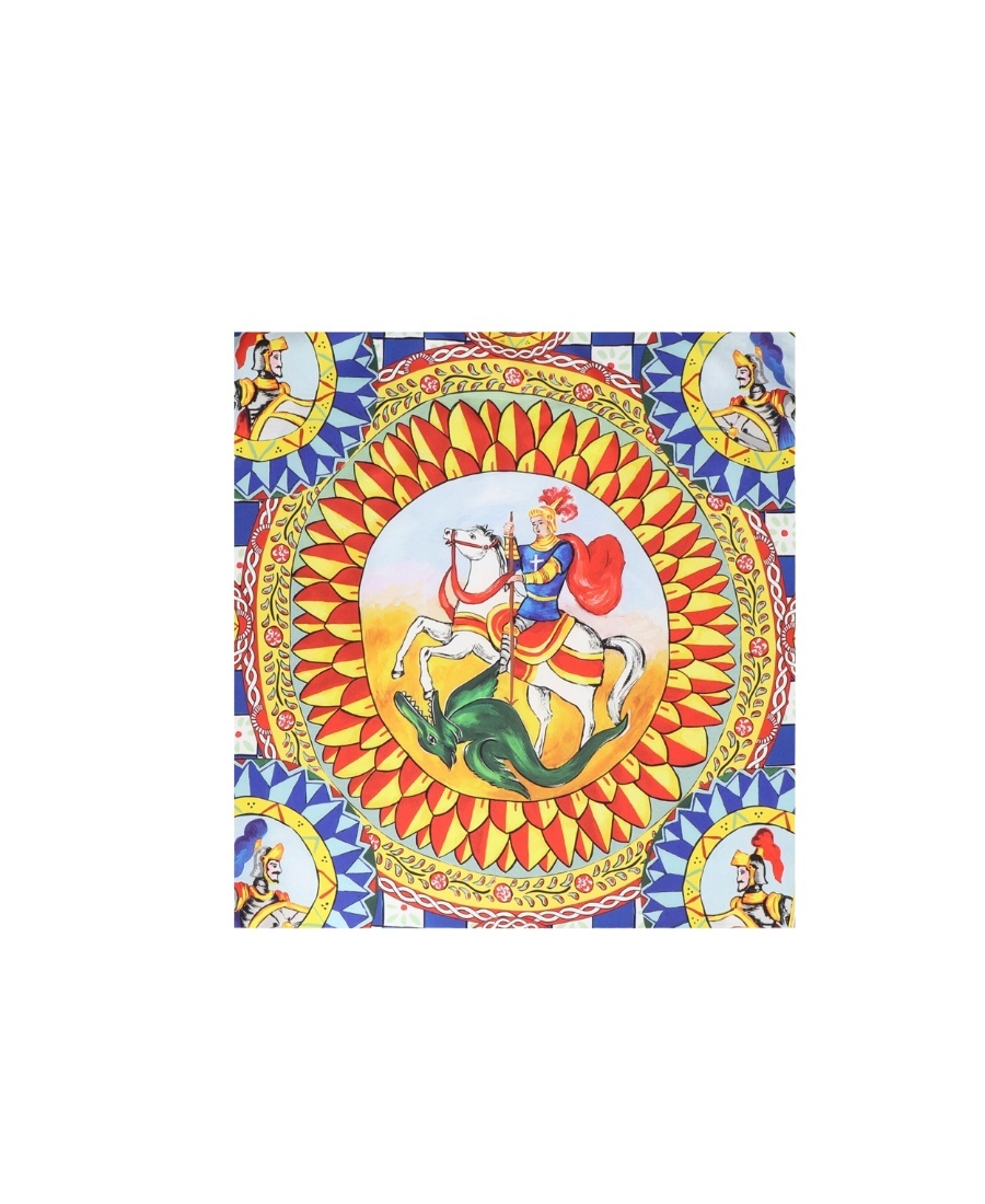 Dolce & Gabbana Carretto-print Cotton Bandana In Multicolor