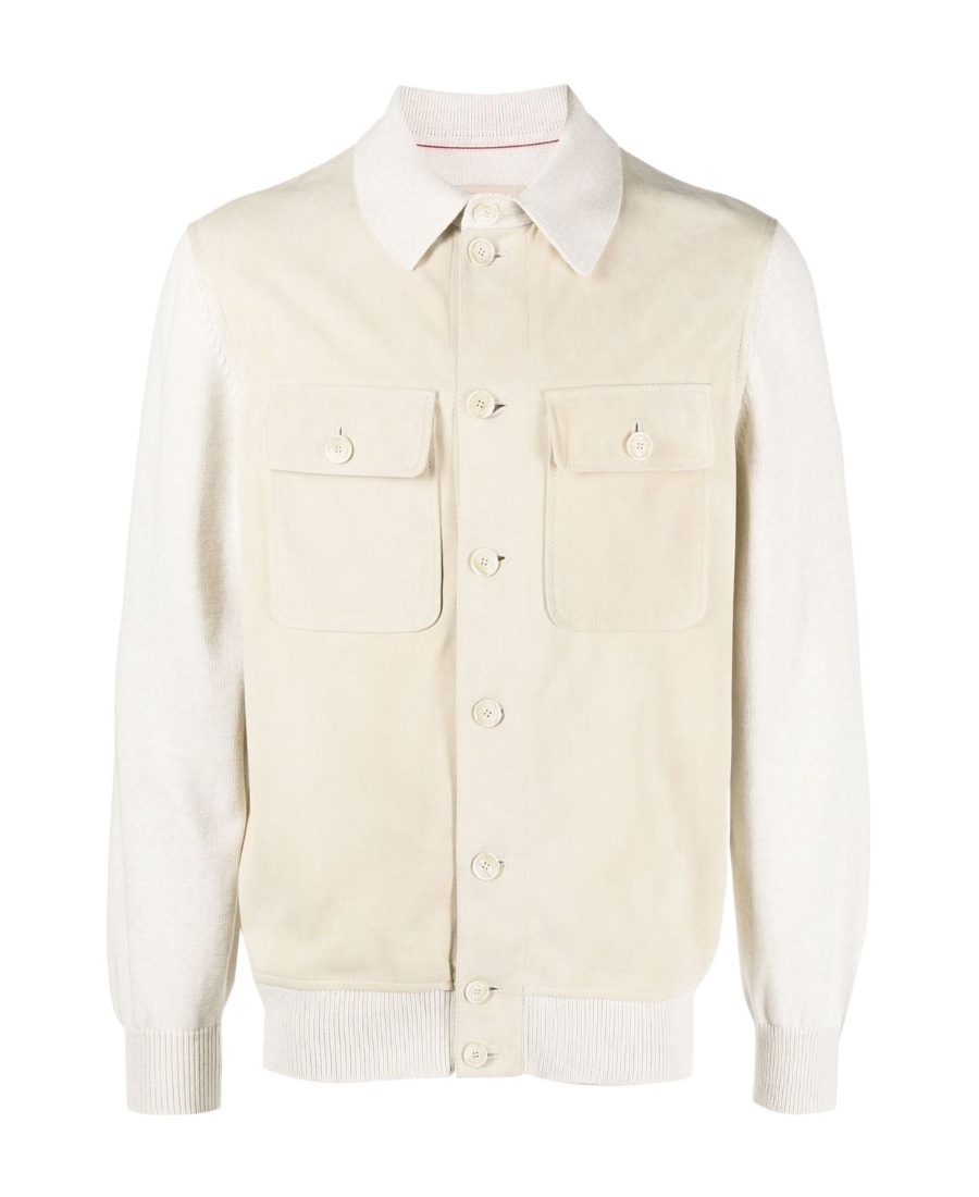 Brunello Cucinelli Stitched Casual Jacket In White