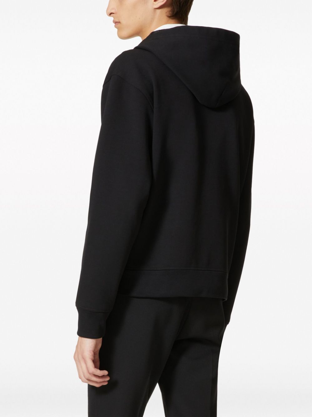 Valentino Cotton Sweatshirt With Vlogo Signature Patch In Black