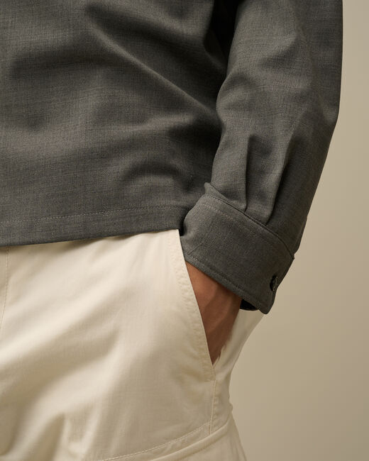 C.p. Company Long-sleeved Wool Shirt In Green