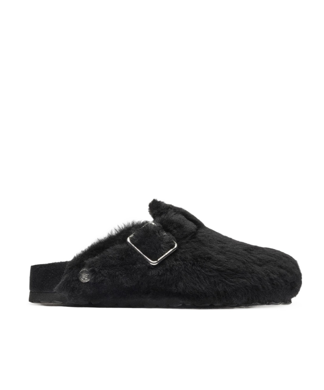 Birkenstock 1774 Shearling Boston Clogs In Black