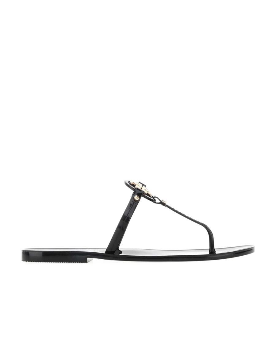 TORY BURCH TORY BURCH LOGO PLAQUE OPEN-TOE SLIDES
