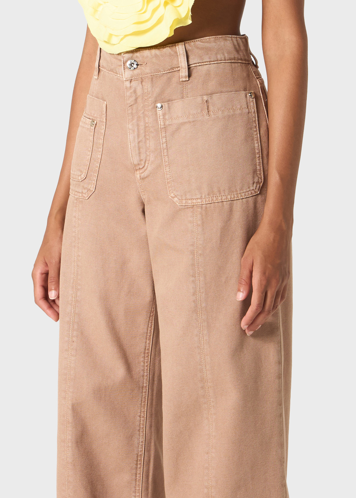Blumarine Canvas Jeans In Nude