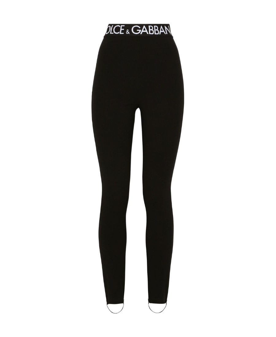 DOLCE & GABBANA LOGO-WAISTBAND LEGGINGS 