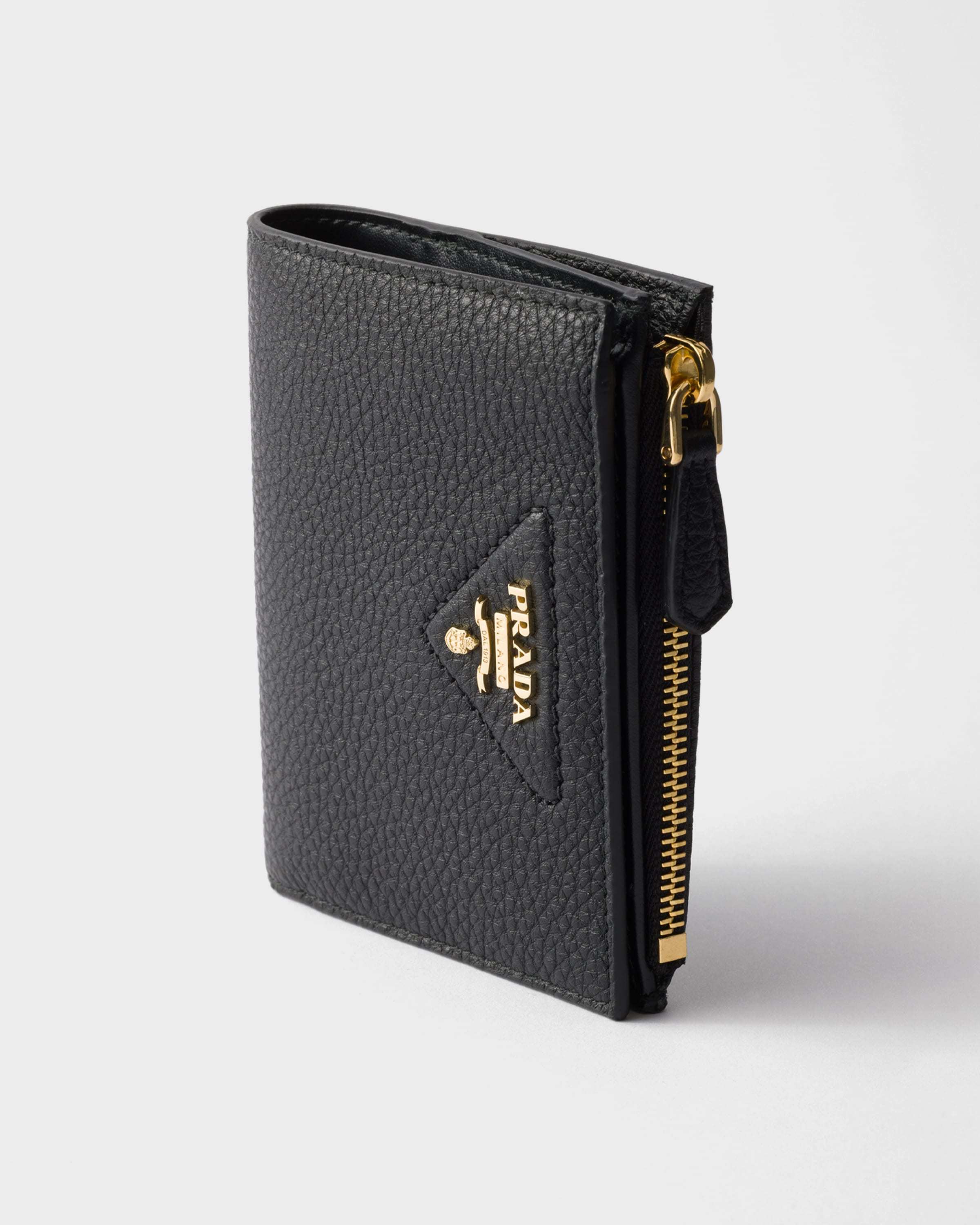 Prada Small Leather Wallet In Black