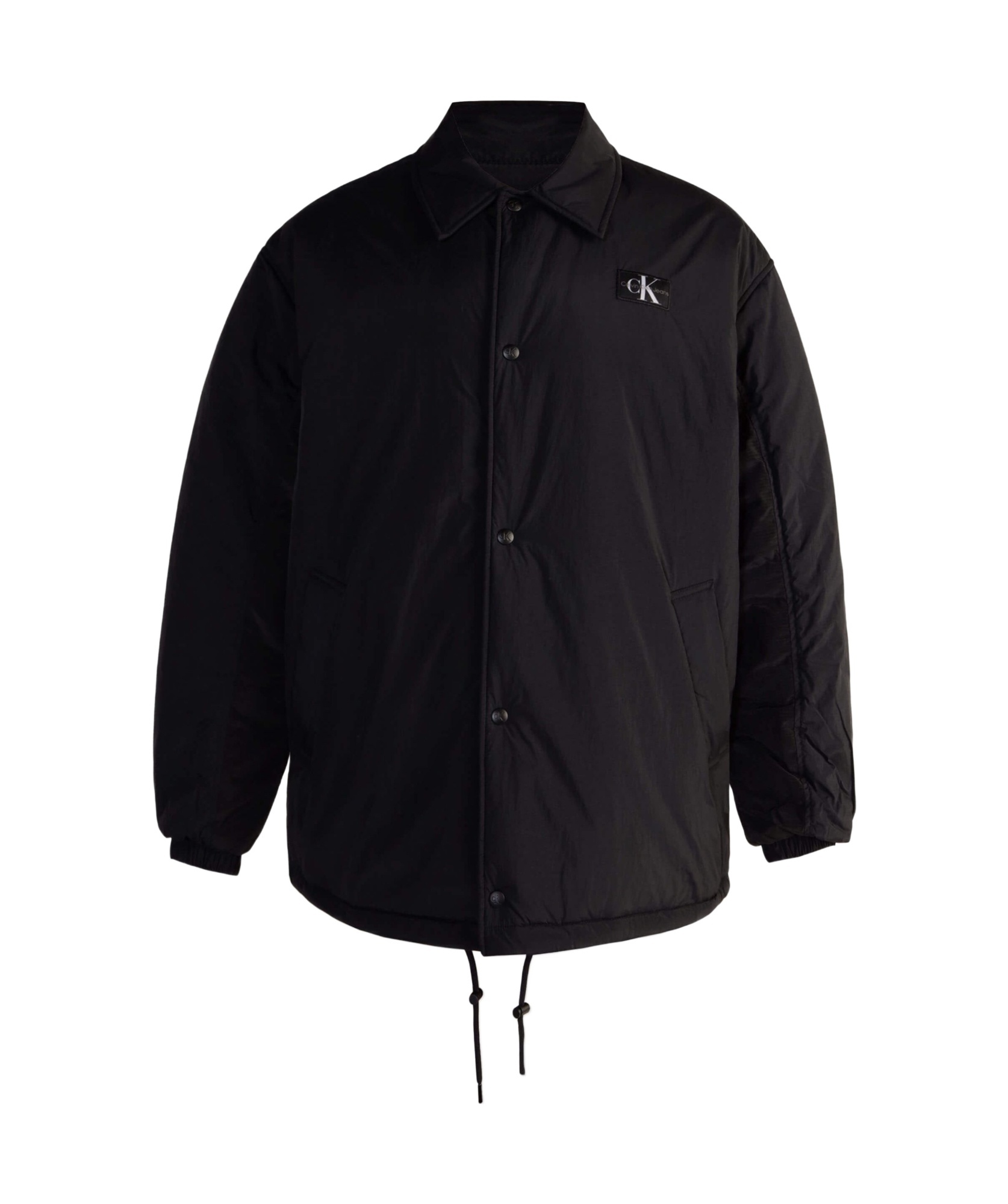 Shop Calvin Klein Long-sleeved Casual Jacket In Black