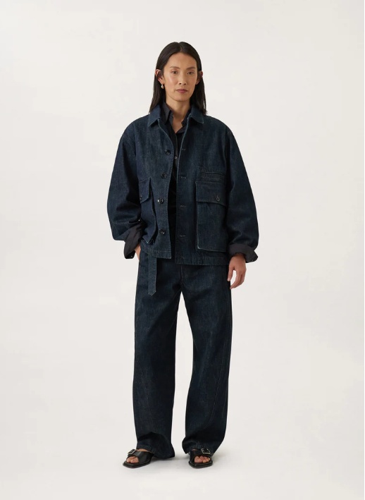 Lemaire Denim Shirt Jacket In Black