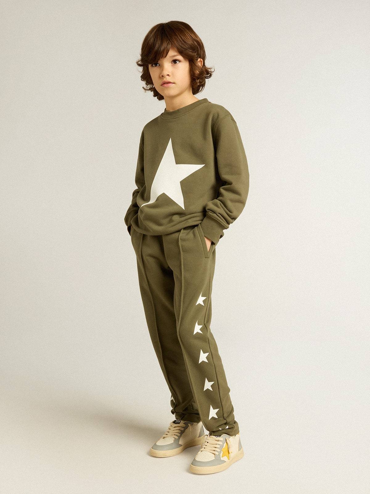 Golden Goose Star Pattern Sweatshirt In Green