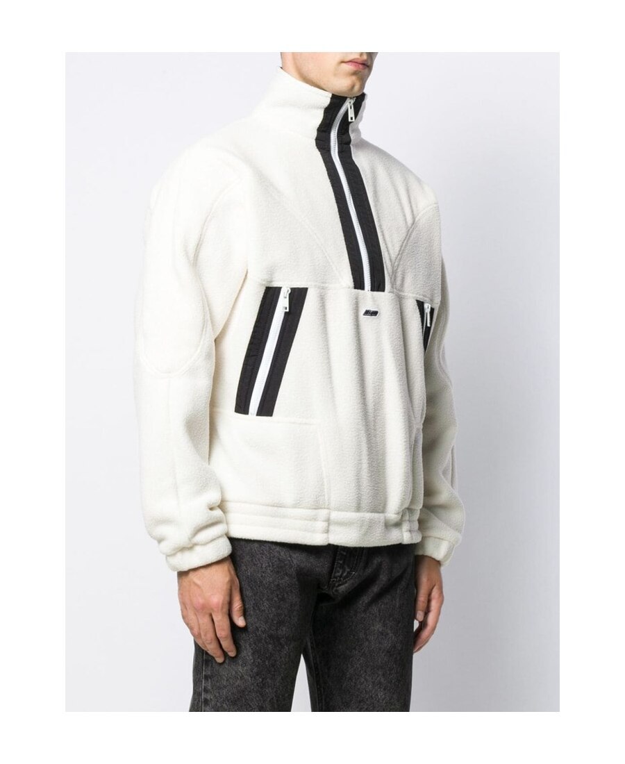 Msgm Contrast Stripe Sweatshirt In White