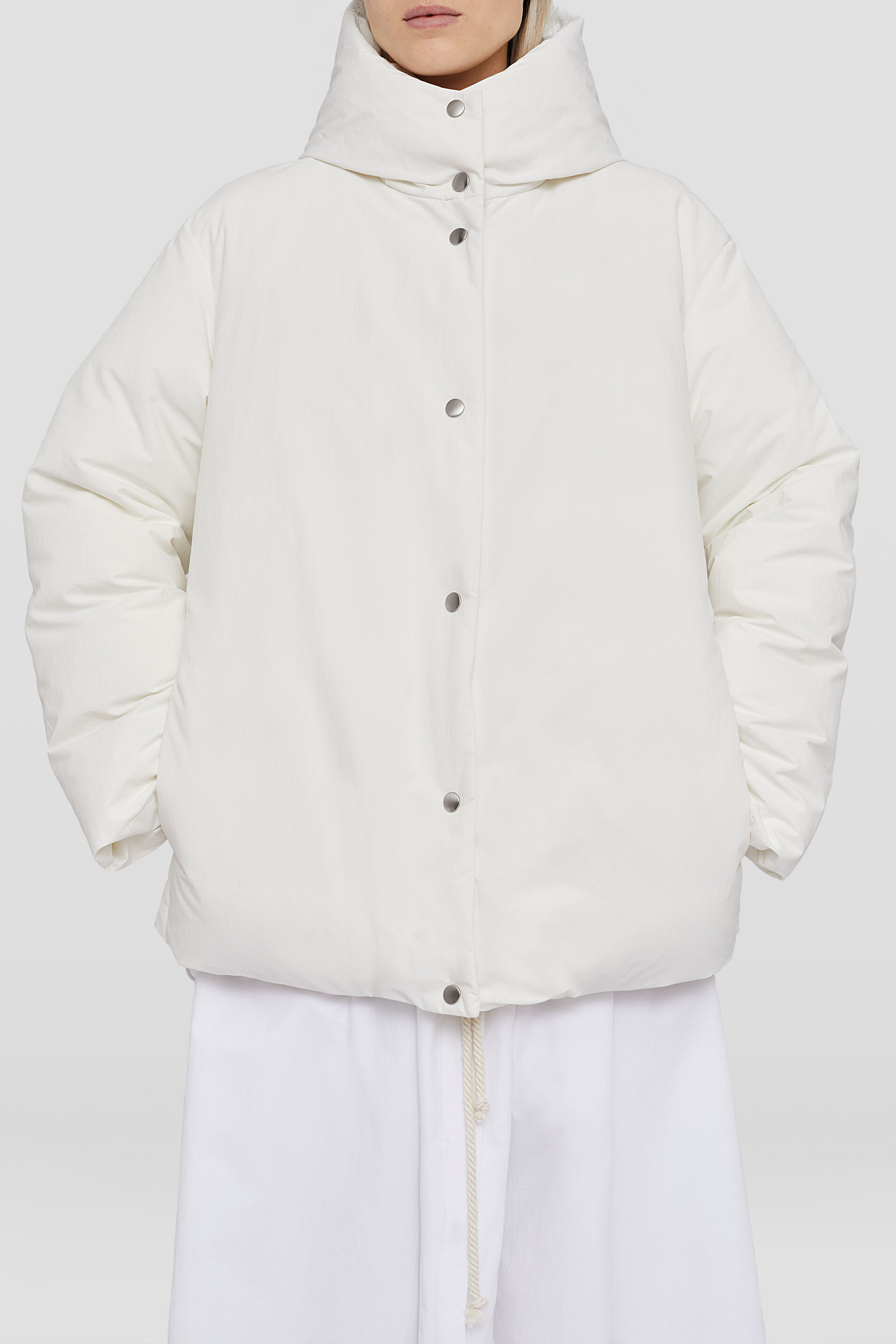 Jil Sander Plain Down-feather Puffer Jacket In White