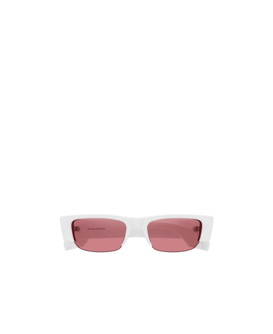 Alexander Mcqueen Graffiti Slashed Rectangle Sunglasses In Pink