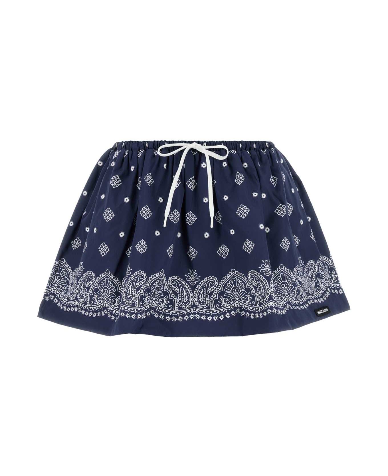 MIU MIU BANDANA PRINT POPLIN MINISKIRT