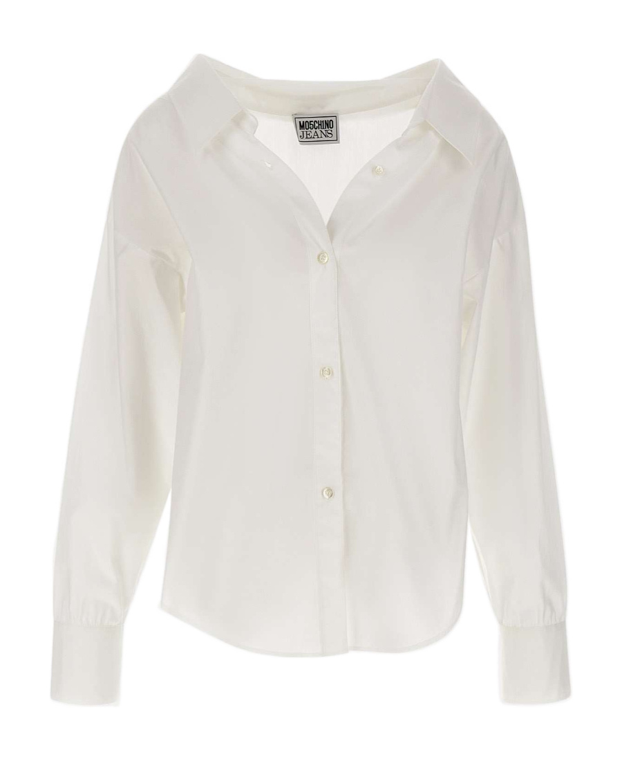 Moschino V-neck Shirt In White
