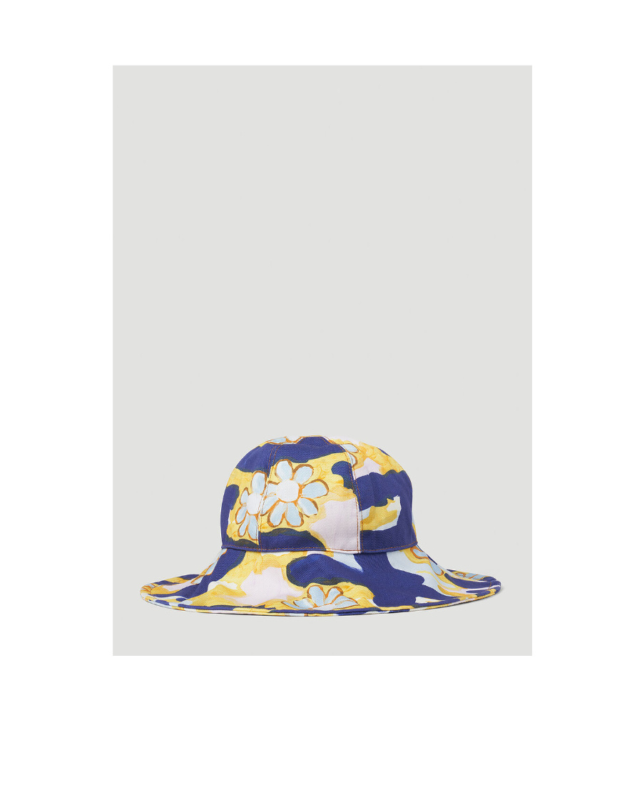 Marni Floral Printed Hat In White