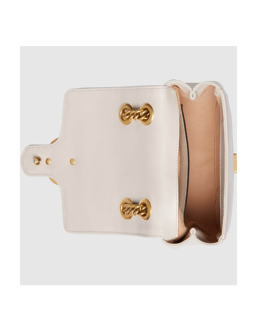 Gucci Mini Gg Marmont Matelassé Shoulder Bag In White