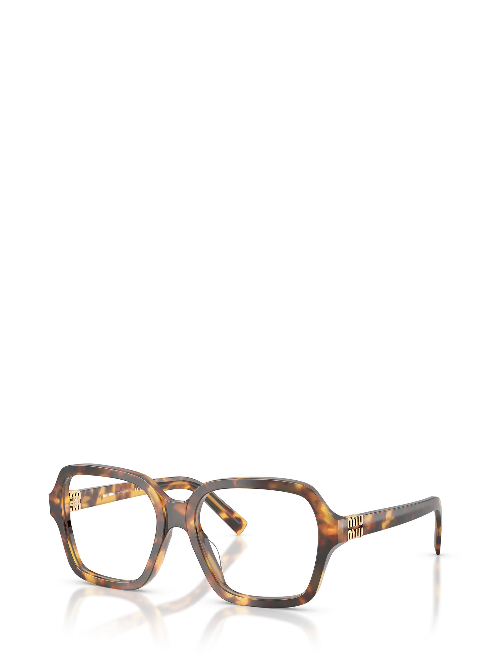 Miu Miu Tortoiseshell-pattern Square-frame Glasses In Brown