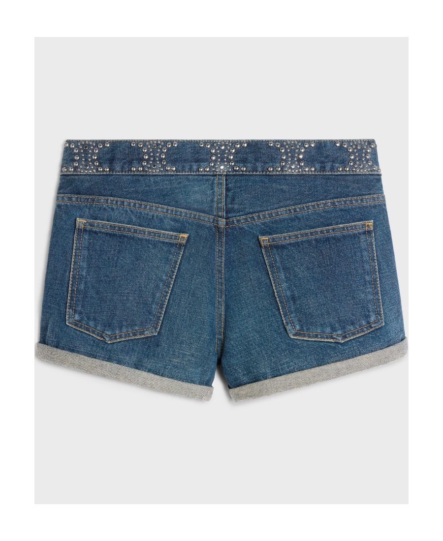 Celine Multi-pocket Denim Shorts In Blue