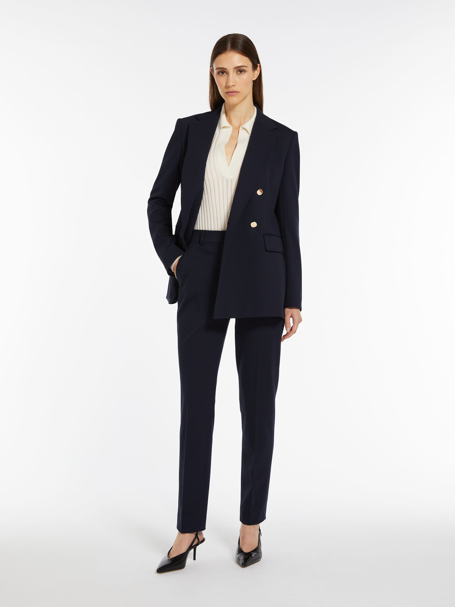 Max Mara High Belt Loop Casual Pants In Black