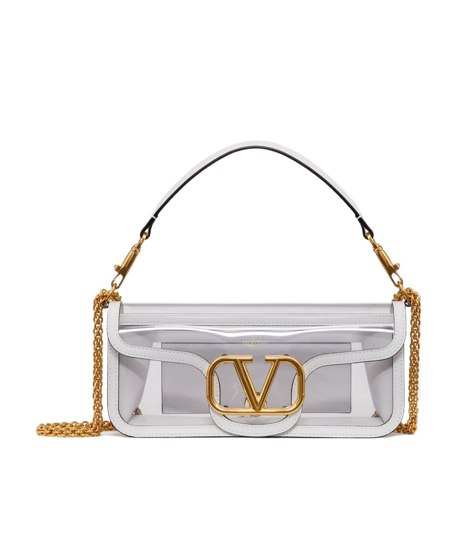 Valentino Vlogo Signature Shoulder Bag In White