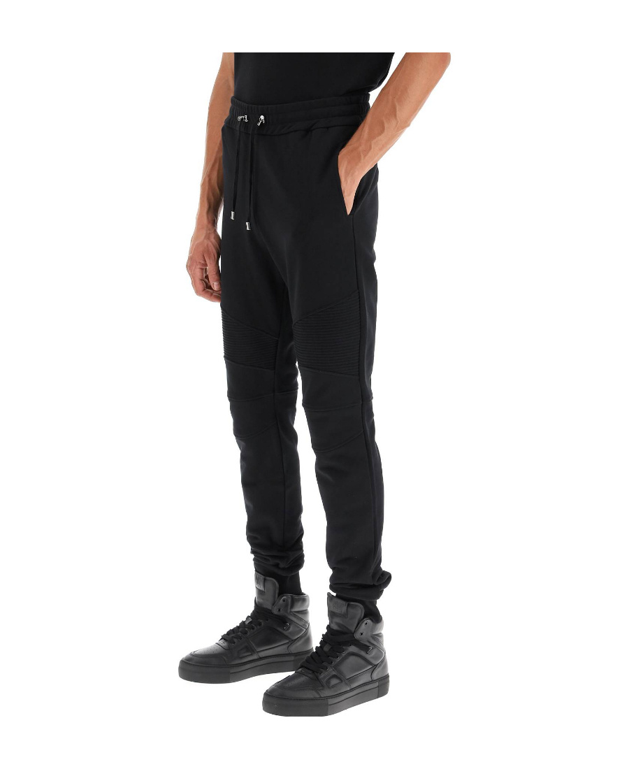Balmain Uez Vert Cotton Track Pants In Black
