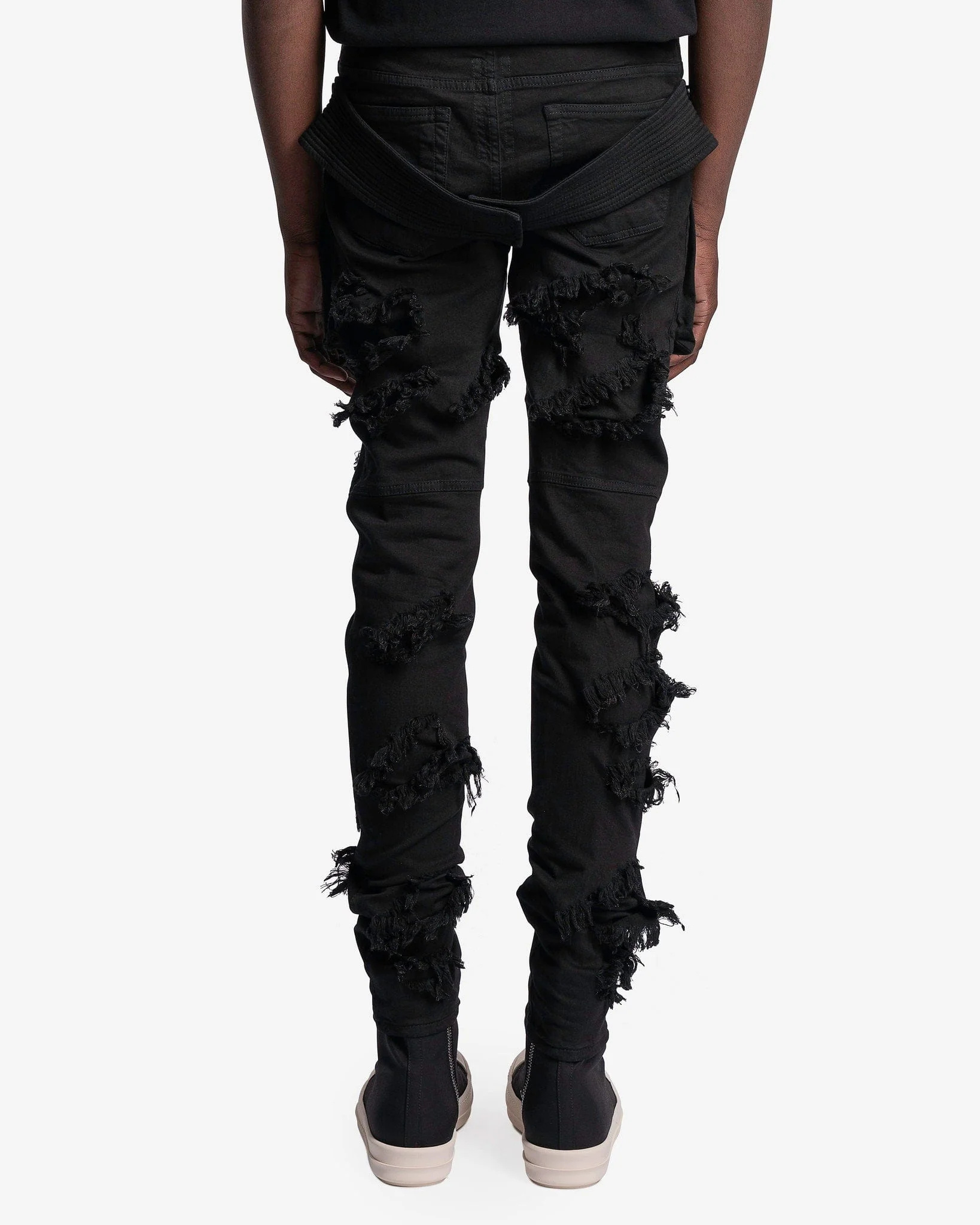 Rick Owens Drkshdw Pocket Imitation Old Denim Trousers In Black
