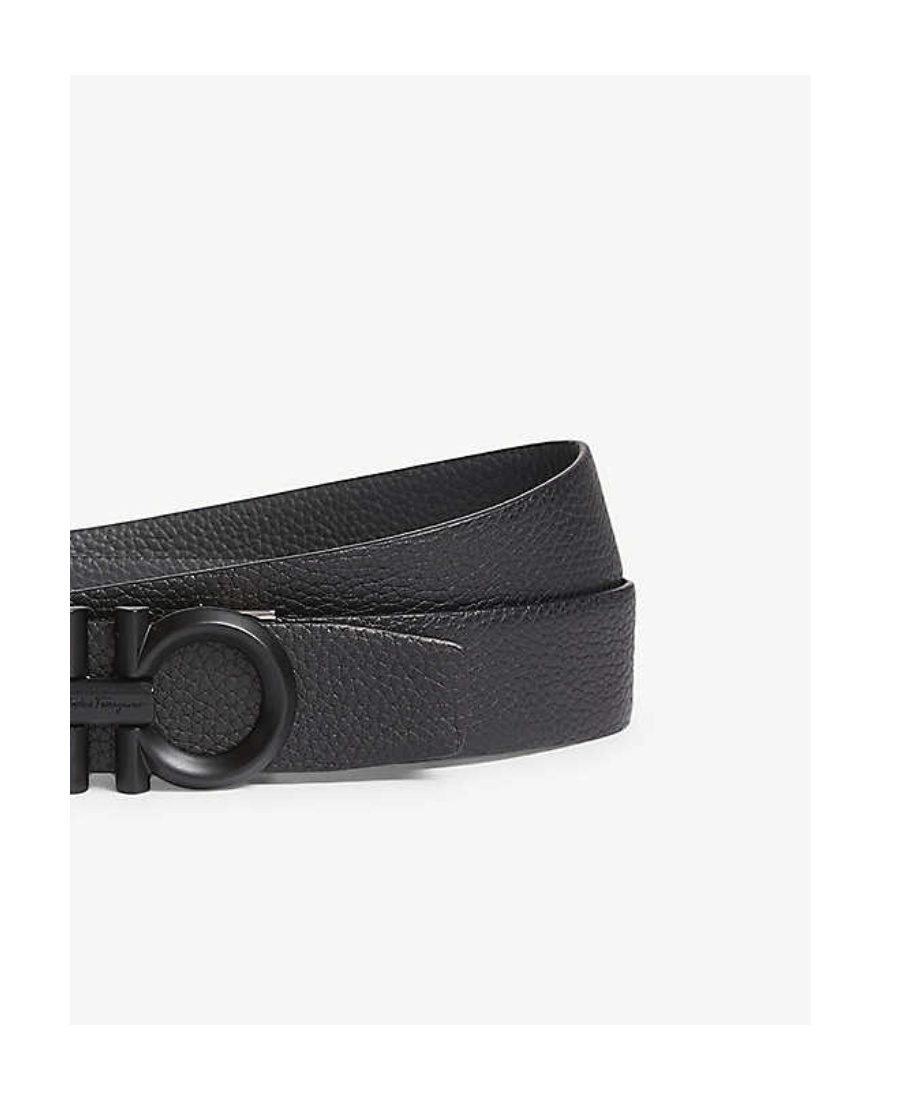 Ferragamo Double Gancio Buckle Belt In Black