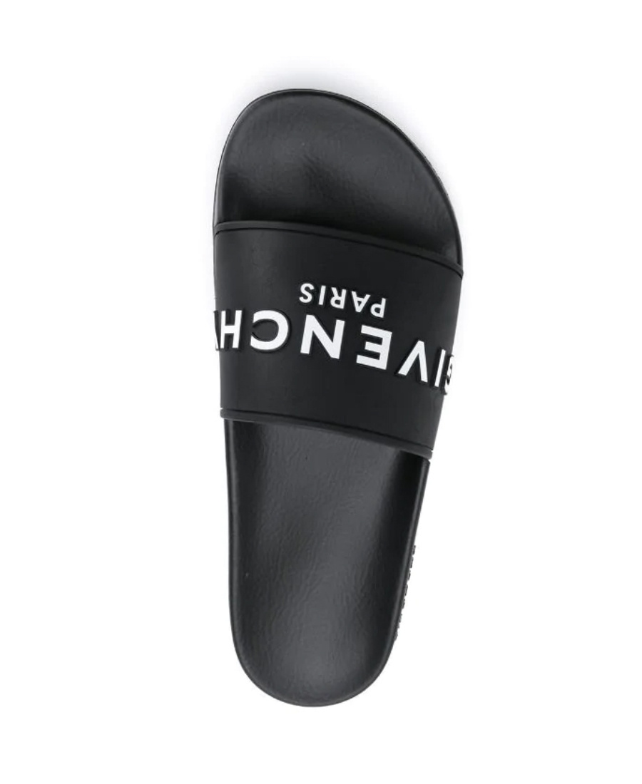 Shop Givenchy Paris Flat Sandals In Black