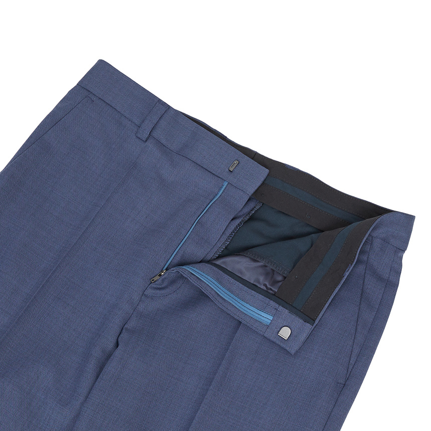 Hugo Boss Belt Loops Slacks In Blue