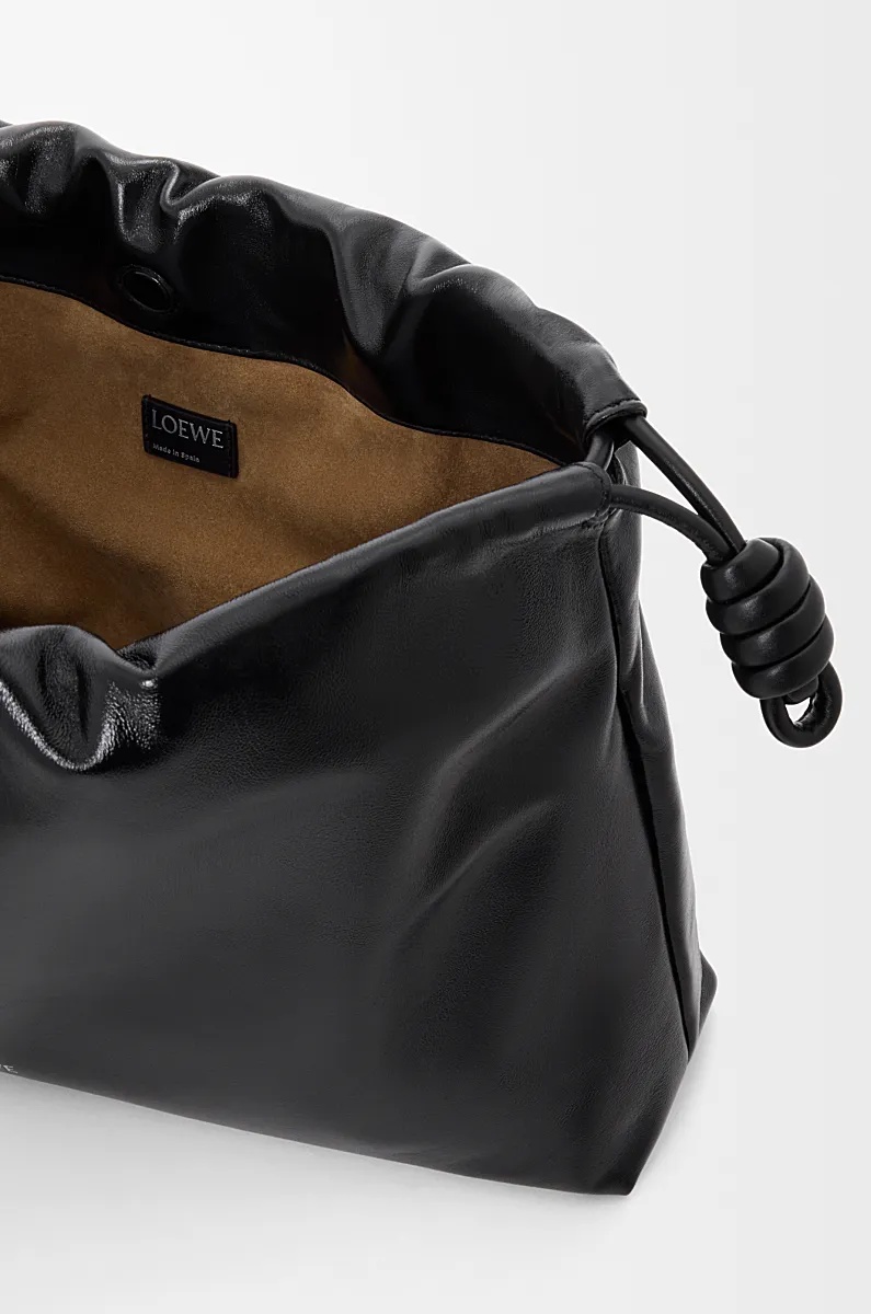 Loewe Large Leather Flamenco Purse Shoulder Bag In Black