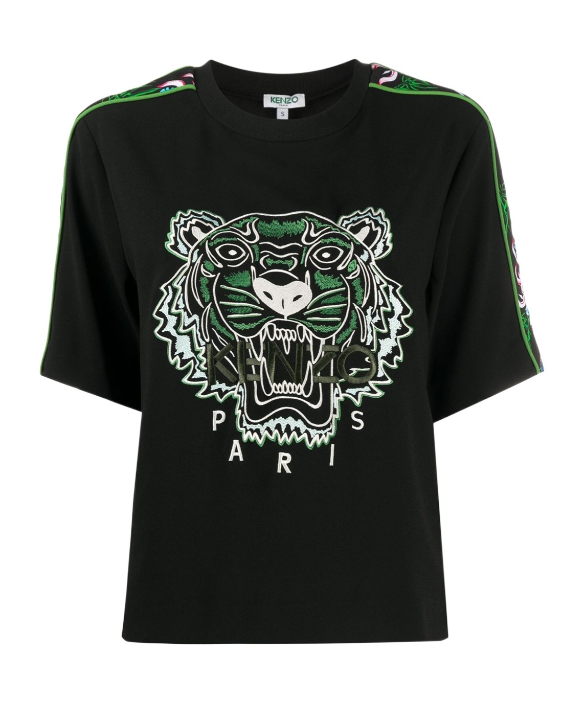 Kenzo Open-necked Black Shirt In Black