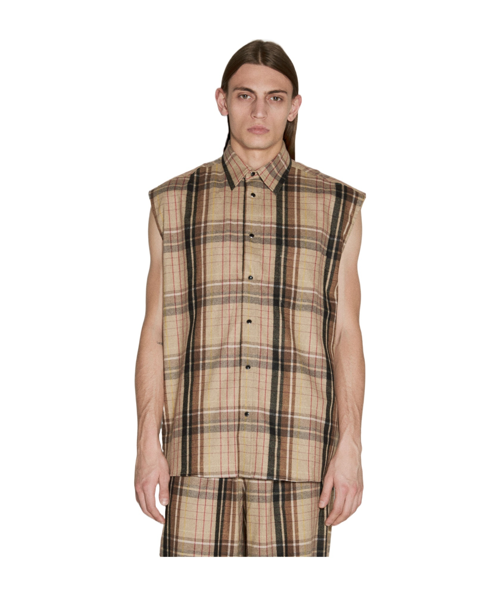 Shop Vtmnts Sleeveless Shirt In Brown