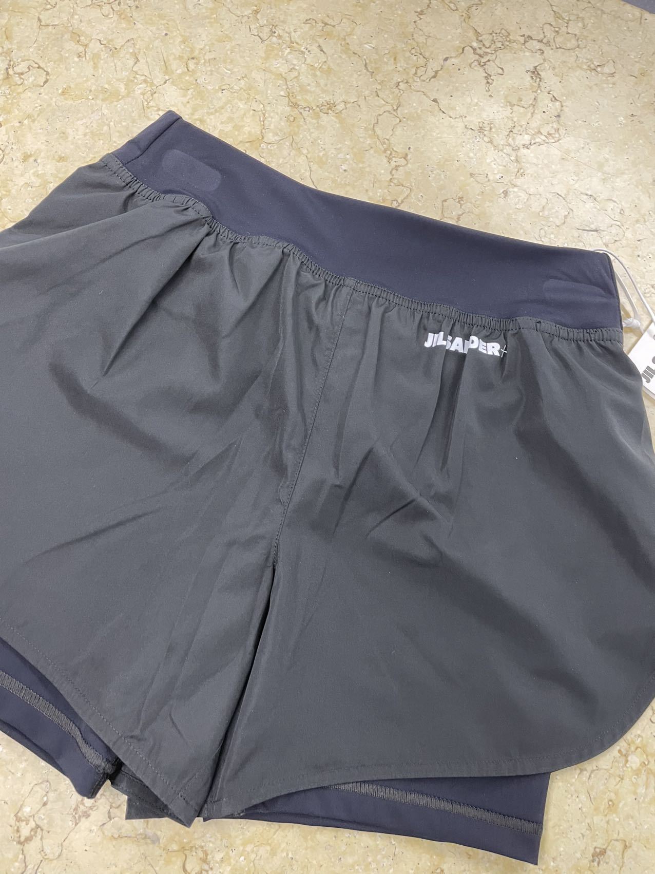 Jil Sander Logo-print Layered Shorts In Black