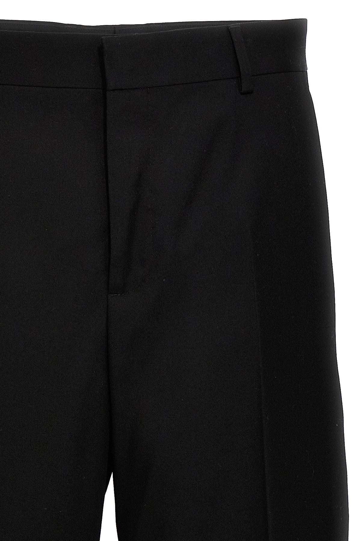 Versace Virgin-wool Wide-leg Trousers In Black