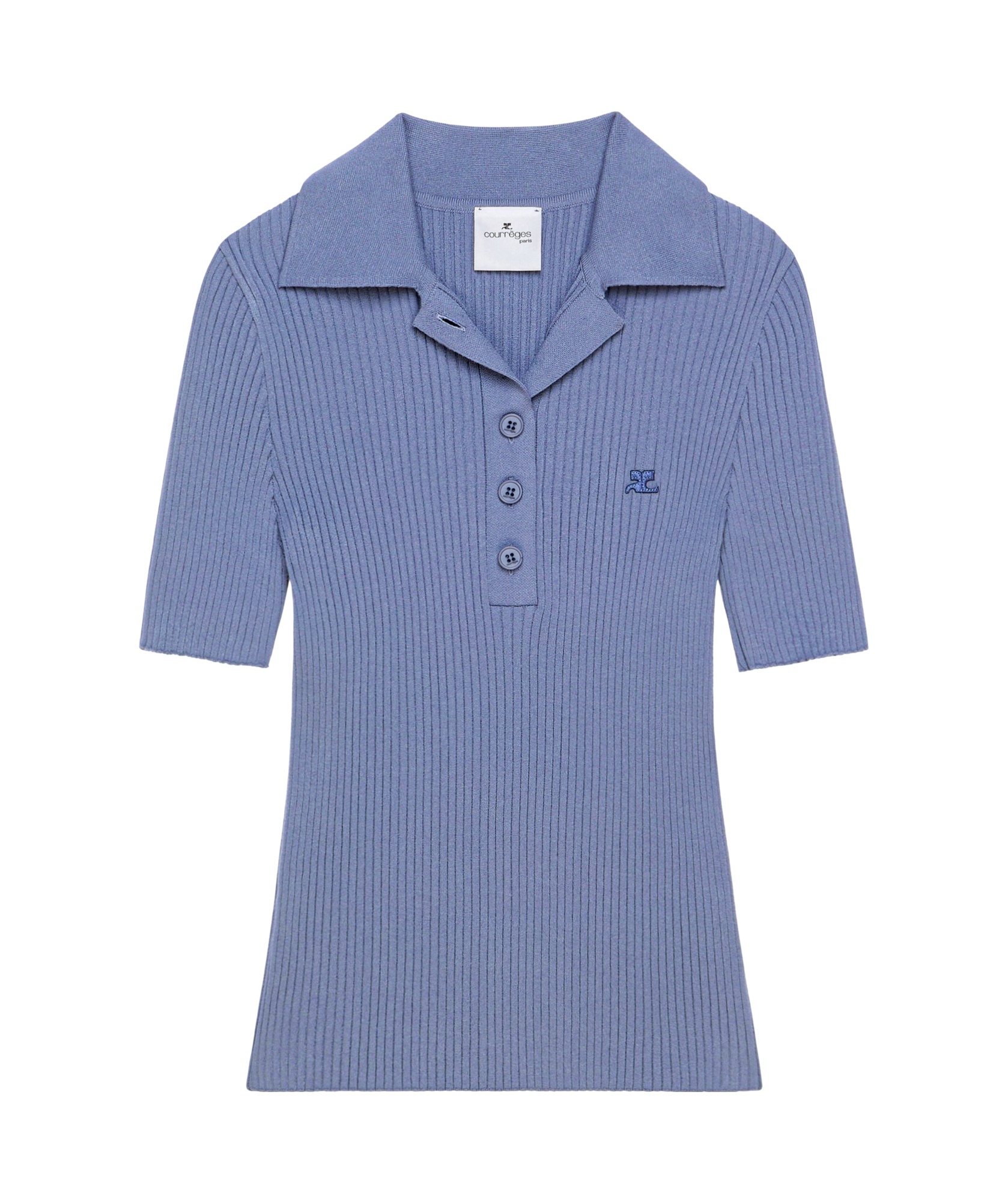 Shop Courrèges Short-sleeved Polo Shirt In Blue