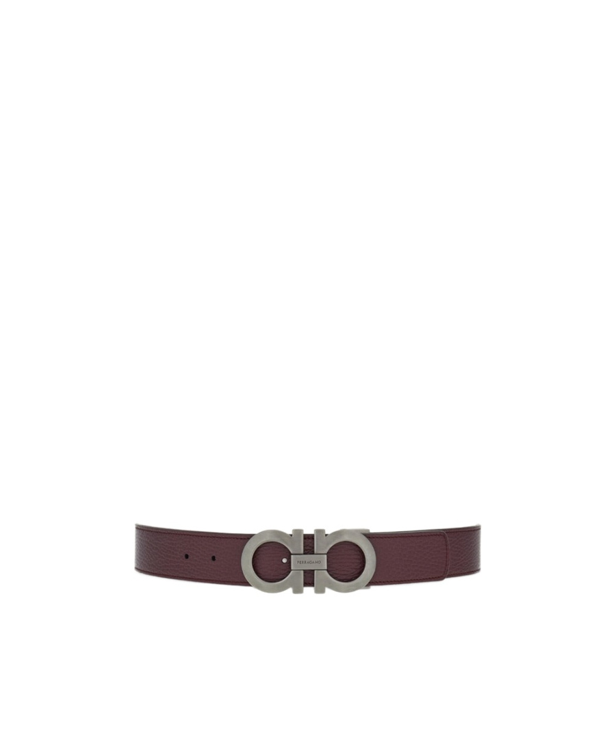 Ferragamo Double-sided Gancini Belt In Black