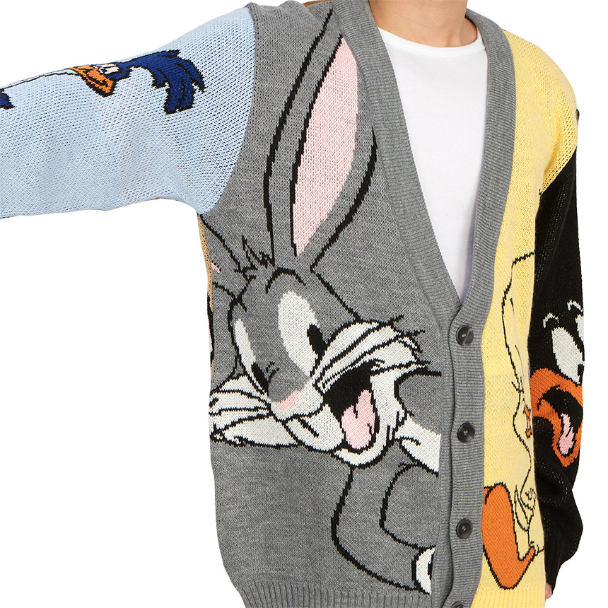 Family First V-neck Long-sleeved Sweater In Multicolor