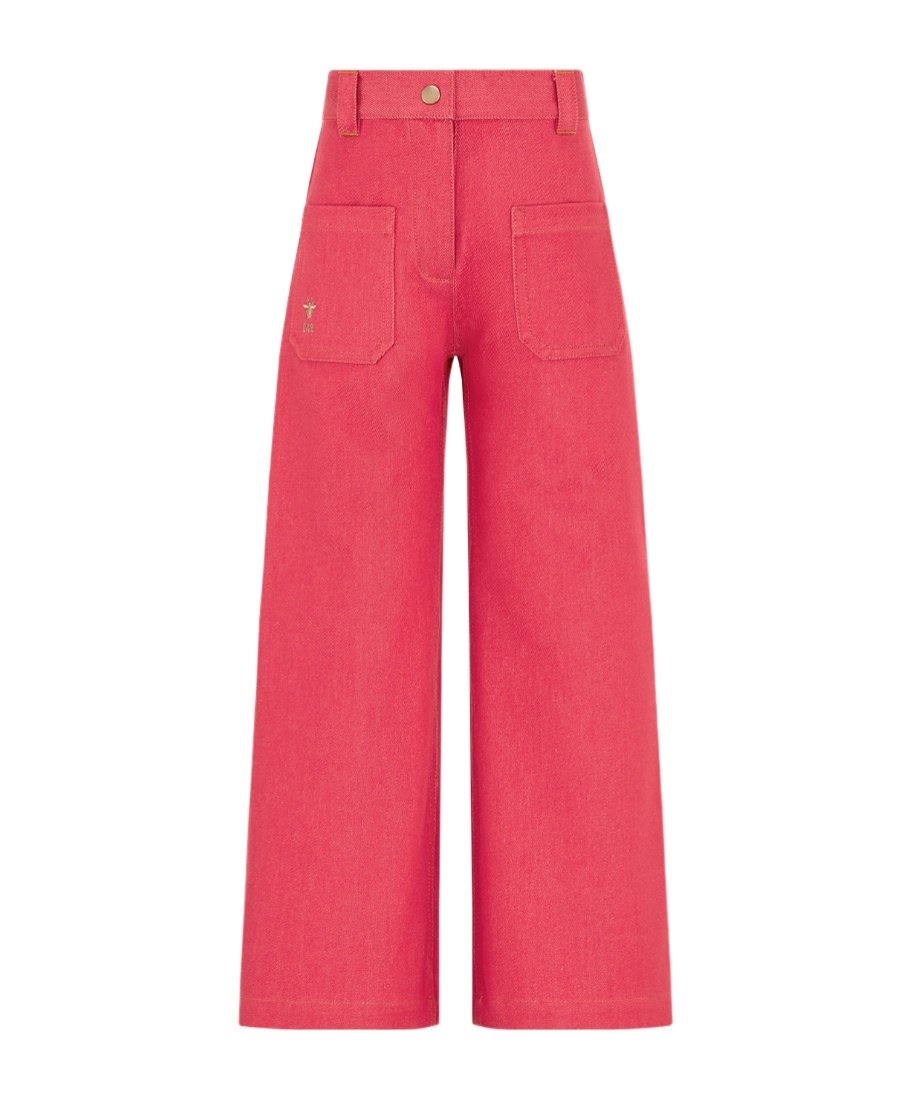 Shop Dior Kids' Loose-fitting Jeans In Stone Washed Raspberry Red