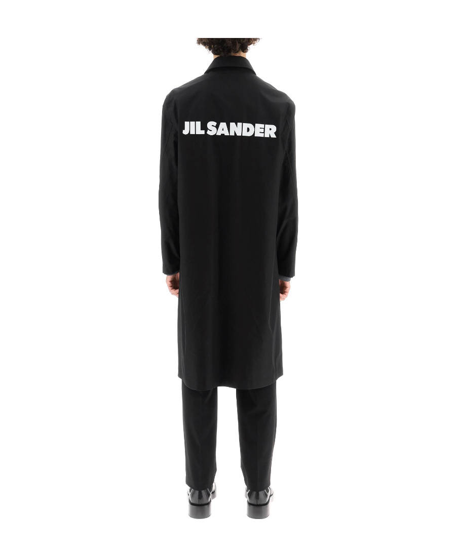 Jil Sander Logo-print Coat In Black