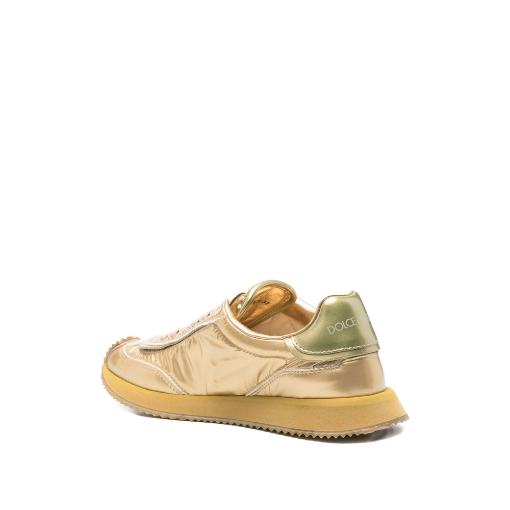 Dolce & Gabbana Dg Cushion Metallic Leather Sneakers In Gold