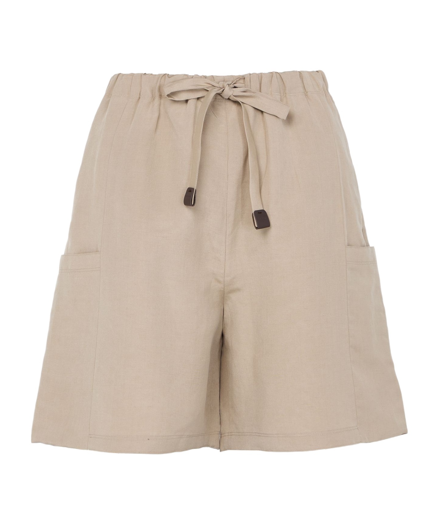 Max Mara Elastic Waist Shorts In Nude