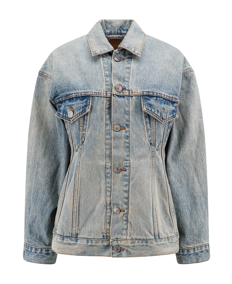 ブルゾン Balenciaga Dark Blue Denim Hourglass Jacket Balenciaga Dark blue denim Hourglass jacket for Women Online