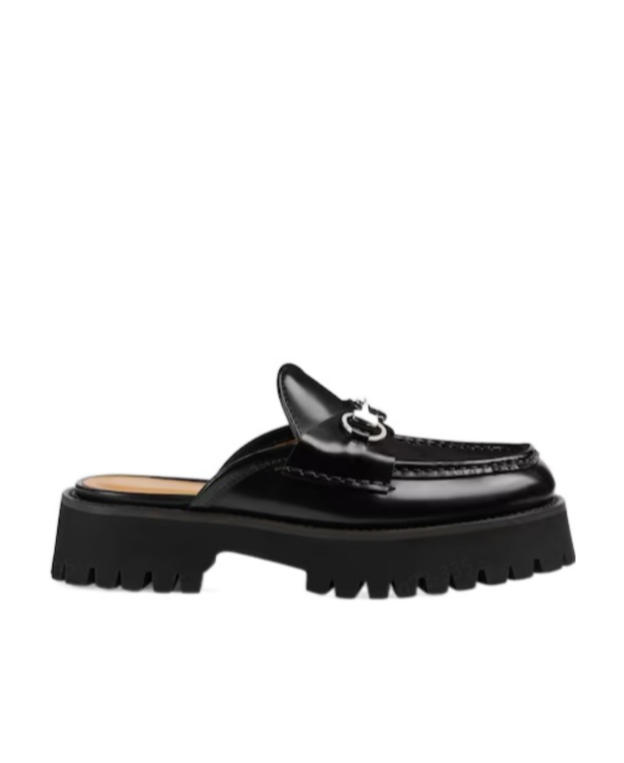 Gucci Horsebit Leather Mules In Black