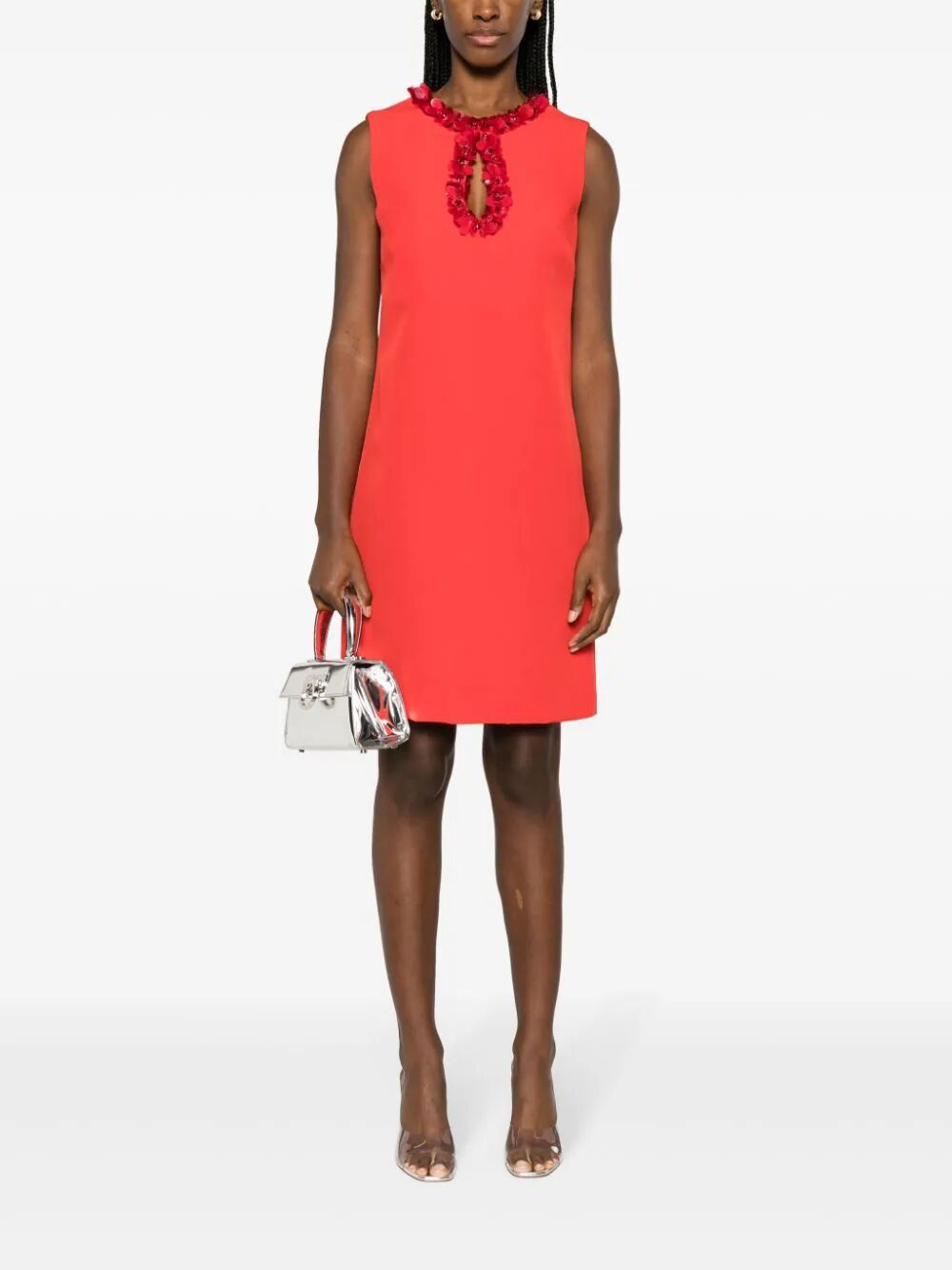 P.a.r.o.s.h Puppy Bead-embellished Column Dress In Red