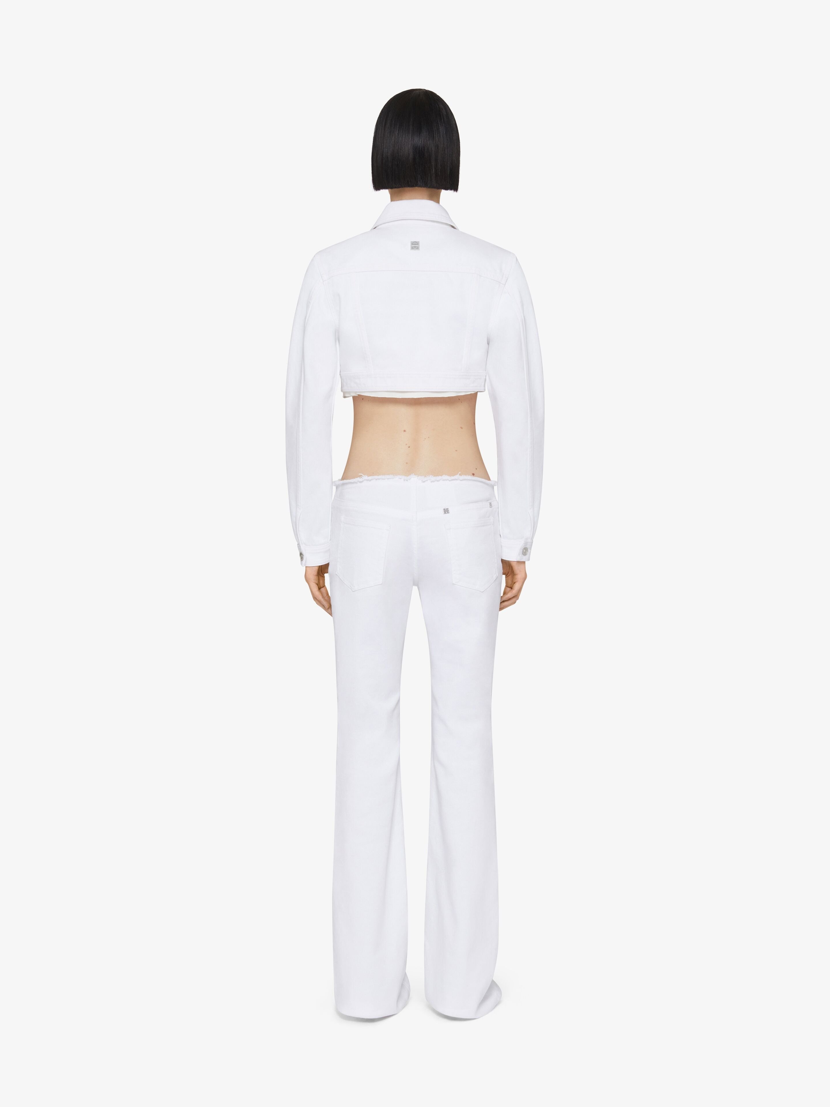 Givenchy Raw-cut Detail Low-rise Flared Jeans In White