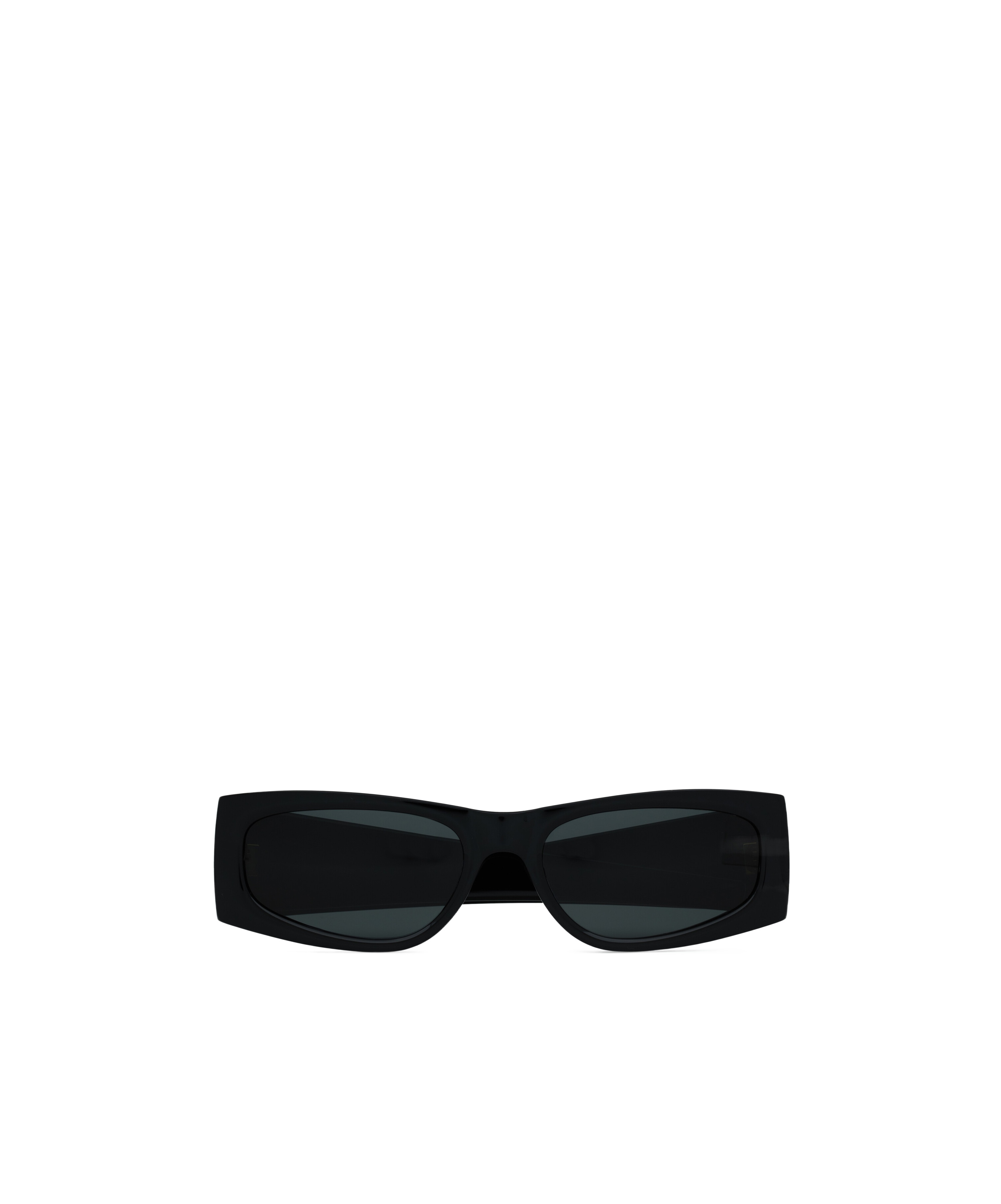 Saint Laurent Logo Rectangle-framed Sunglasses In Black