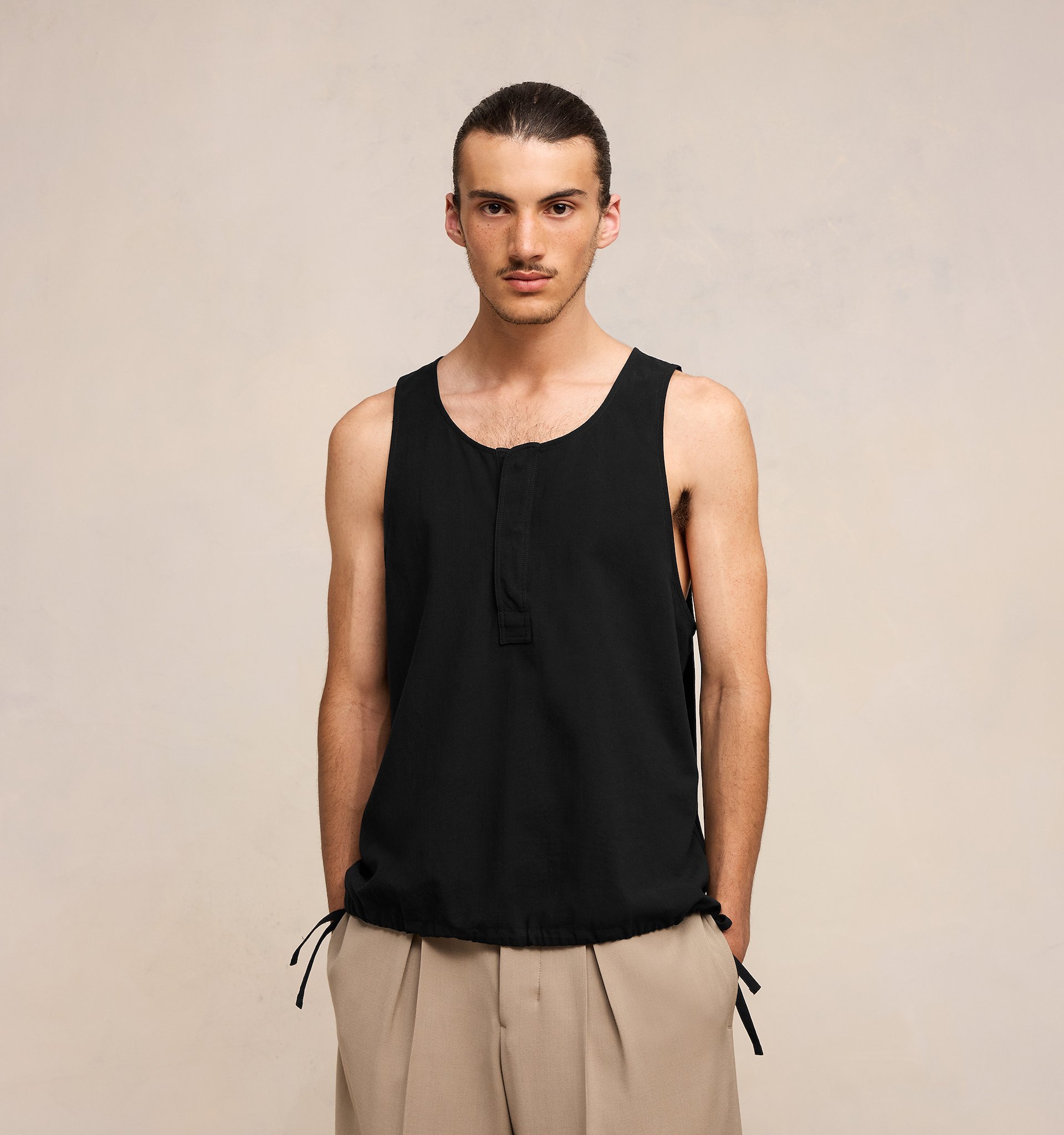 Ami Alexandre Mattiussi Ami Drawstring Sleeveless Tank Top In Black