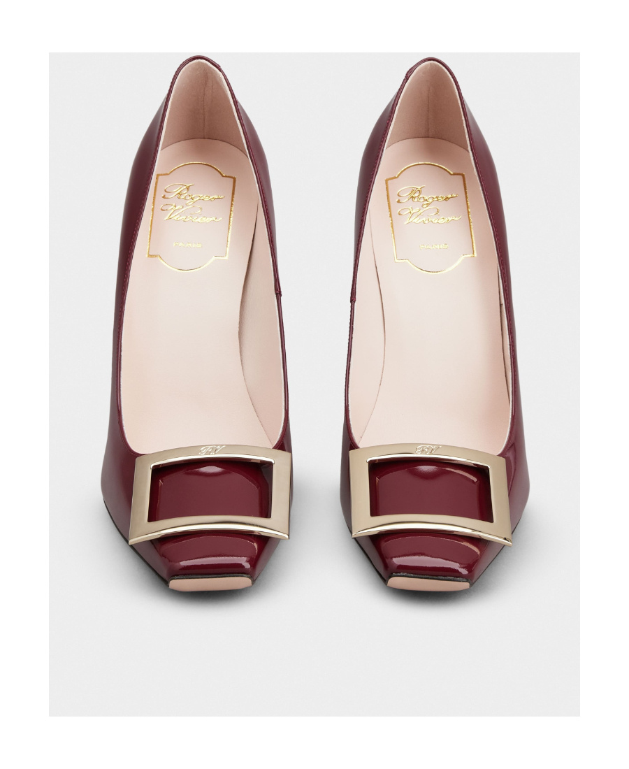 Roger Vivier Trompette Square-toe Pumps Burgundy Patent Leather In Red