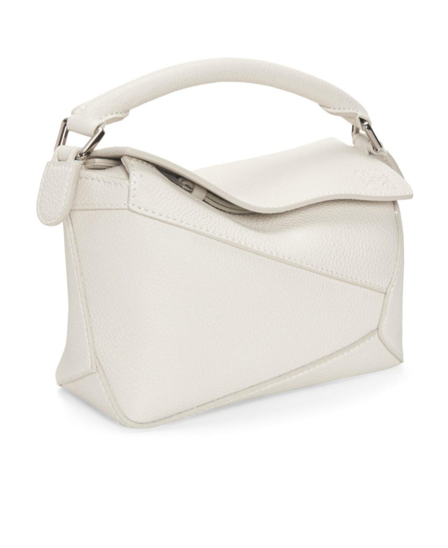 Loewe Mini Puzzle Shoulder Bag In White