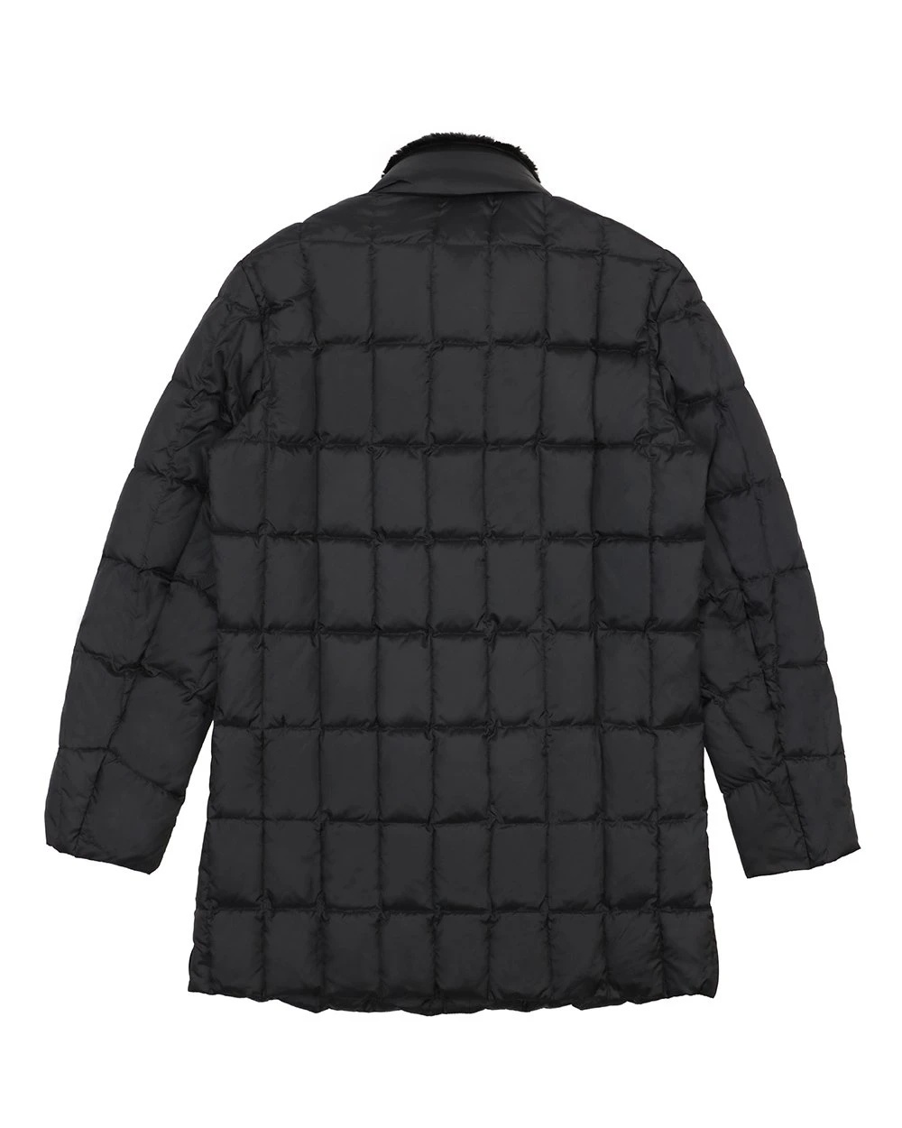ARMANI COLLEZIONI MEDIUM AND LONG STYLE PLAID DOWN JACKET